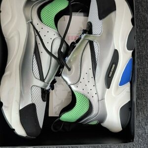 Dior Silver and Green Men's Sneakers